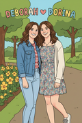 Cartoon twin girls